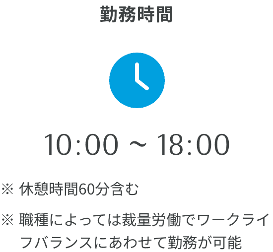 勤務時間 10:00~18:00